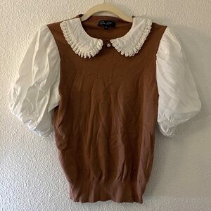 Brown Short Sleeve Knit Shirt